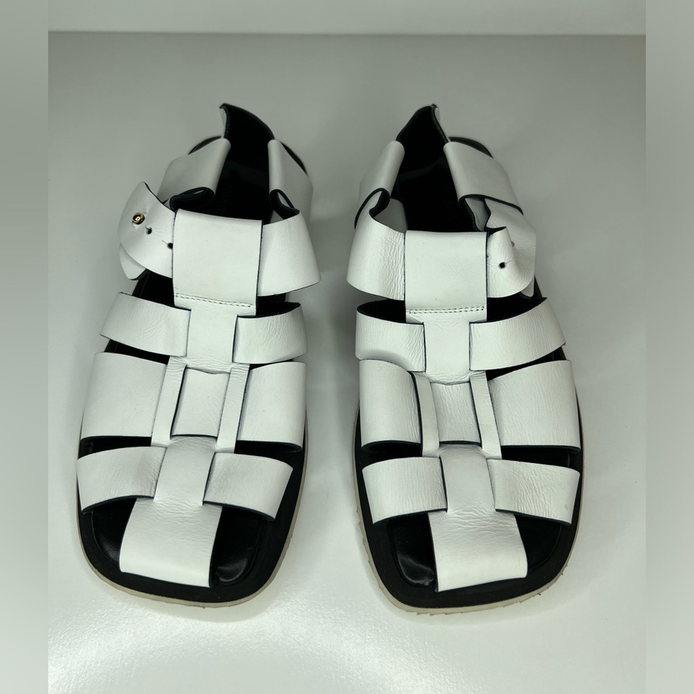 Khaite Malcom Leather Fisherman Sandals, Size 40
